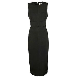 CINQ À SEPT CLARA PANELED MIDI DRESS IN BLACK